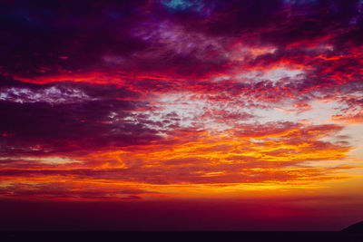 Scenic view of dramatic sky during sunset