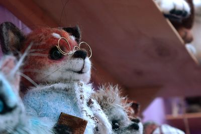 Close-up of a fox toy