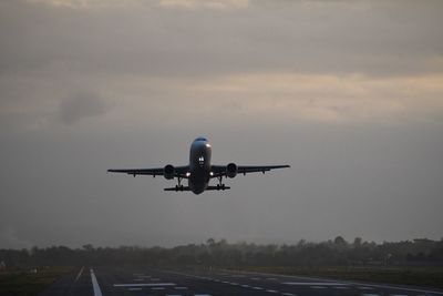 Airplane flying in sky