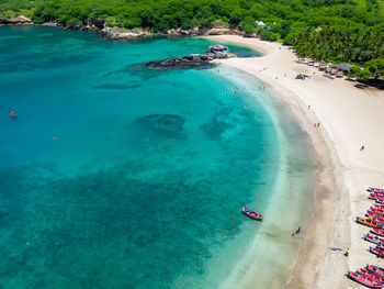 High angle view of beach