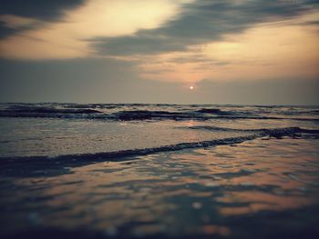 View of sea against cloudy sky