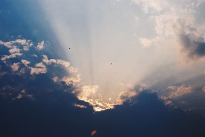 Low angle view of sky during sunset