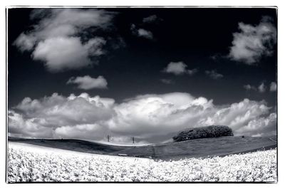 Scenic view of landscape against cloudy sky