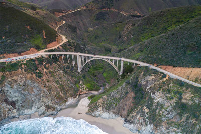 Bixby creek bridge also known as bixby canyon bridge, on the big sur coast of california. drone