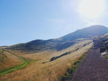 Landscape with mountain range in background