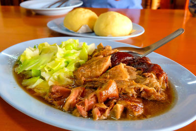 Close-up of served food