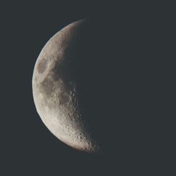 Close-up of moon in the dark