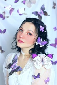 Portrait of beautiful young woman at home