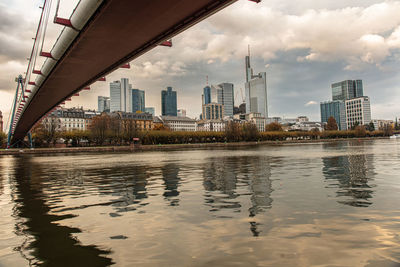 Bridge over river in city