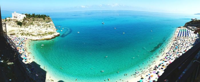 High angle view of beach against sky