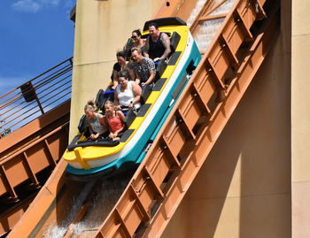 High angle view of people in water