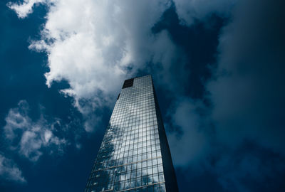 Low angle view of modern building against sky