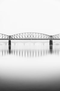 Bridge over river against clear sky