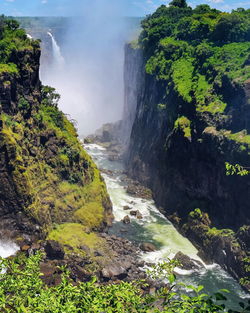 Scenic view of waterfall