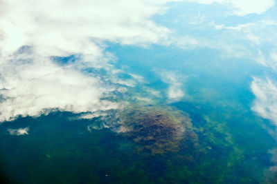 Aerial view of sea against sky