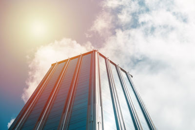 Low angle view of modern building against sky