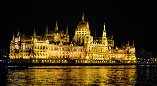 View of illuminated city at night