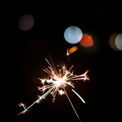 Firework display at night