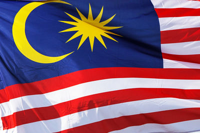 Close up of malaysia flag
