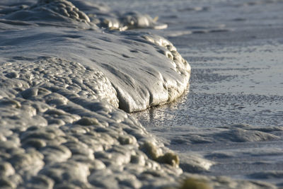 Close-up of wave on beach