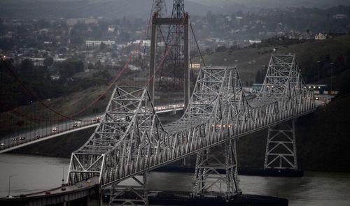 Bridge over river in city