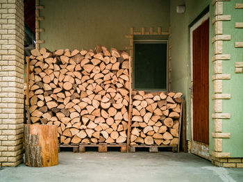Stack of logs at home