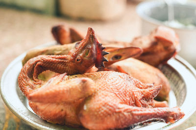 Close-up of seafood in plate