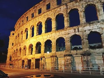 View of historical building at night