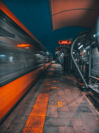 Blurred motion of train