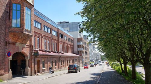 City street against clear sky