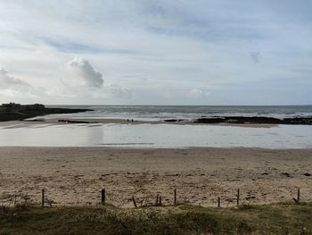 Scenic view of beach against sky