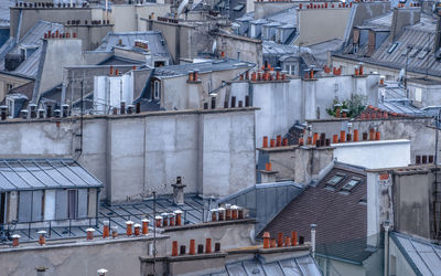 High angle view of buildings in city