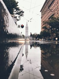 Reflection of buildings in water