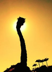 Silhouette tree against clear sky during sunset