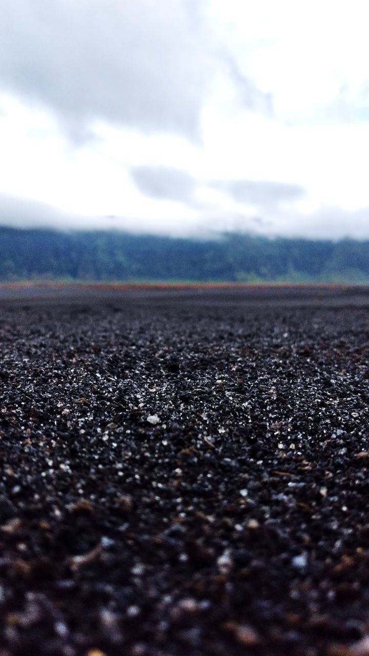 CLOSE-UP OF LAND AGAINST SKY