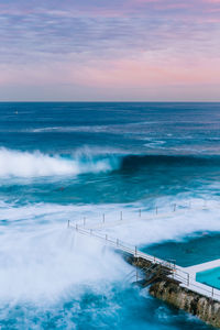 High angle view of sea against sky