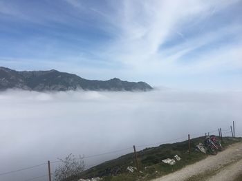 Scenic view of mountains against sky