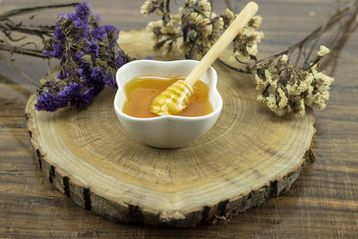 Close-up of food in bowl on table