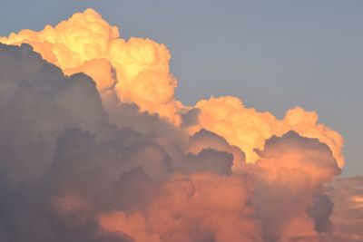 Low angle view of orange sky
