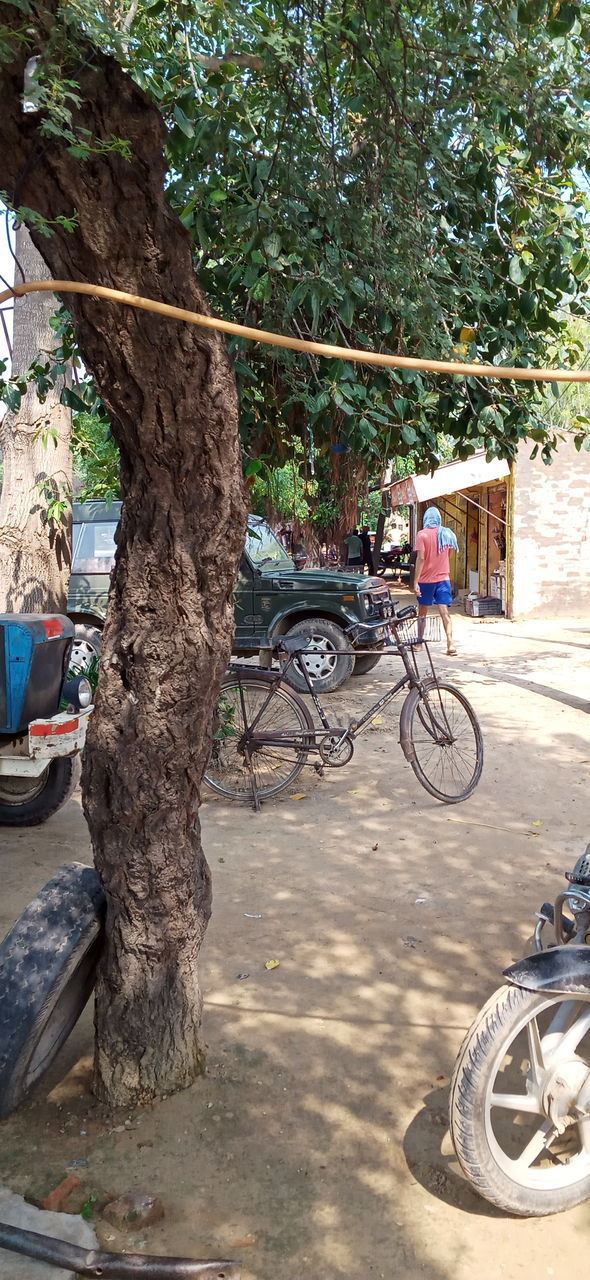 MAN RIDING BICYCLE ON STREET