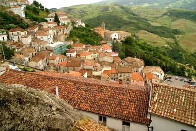 High angle view of residential district