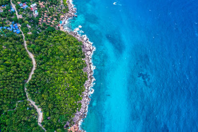 High angle view of sea shore