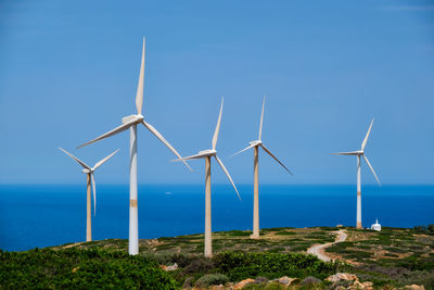 Wind generator turbines. crete island, greece