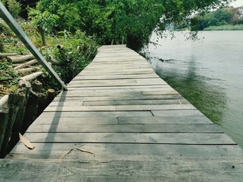 View of pier over lake