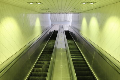 View of escalator in subway station