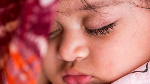 Close-up portrait of cute girl