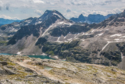 Scenic view of mountain range against sky