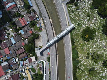 A pedestrian bridge that connects between teo places