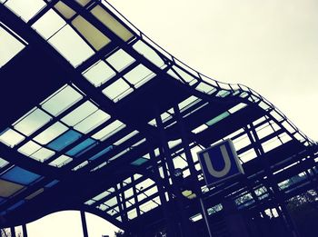 Low angle view of modern building against sky