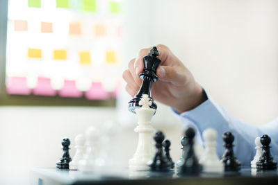 Close-up of chess pieces